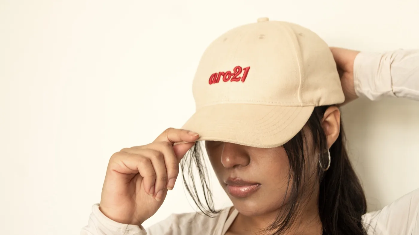Dawn High Ponytail Cap worn, front view