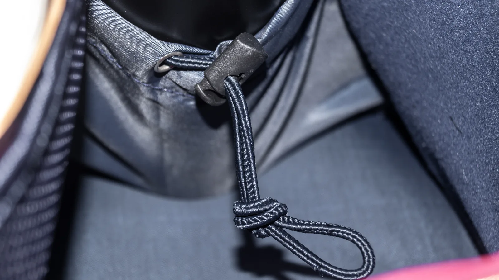 The drawstring toggle and cord detail